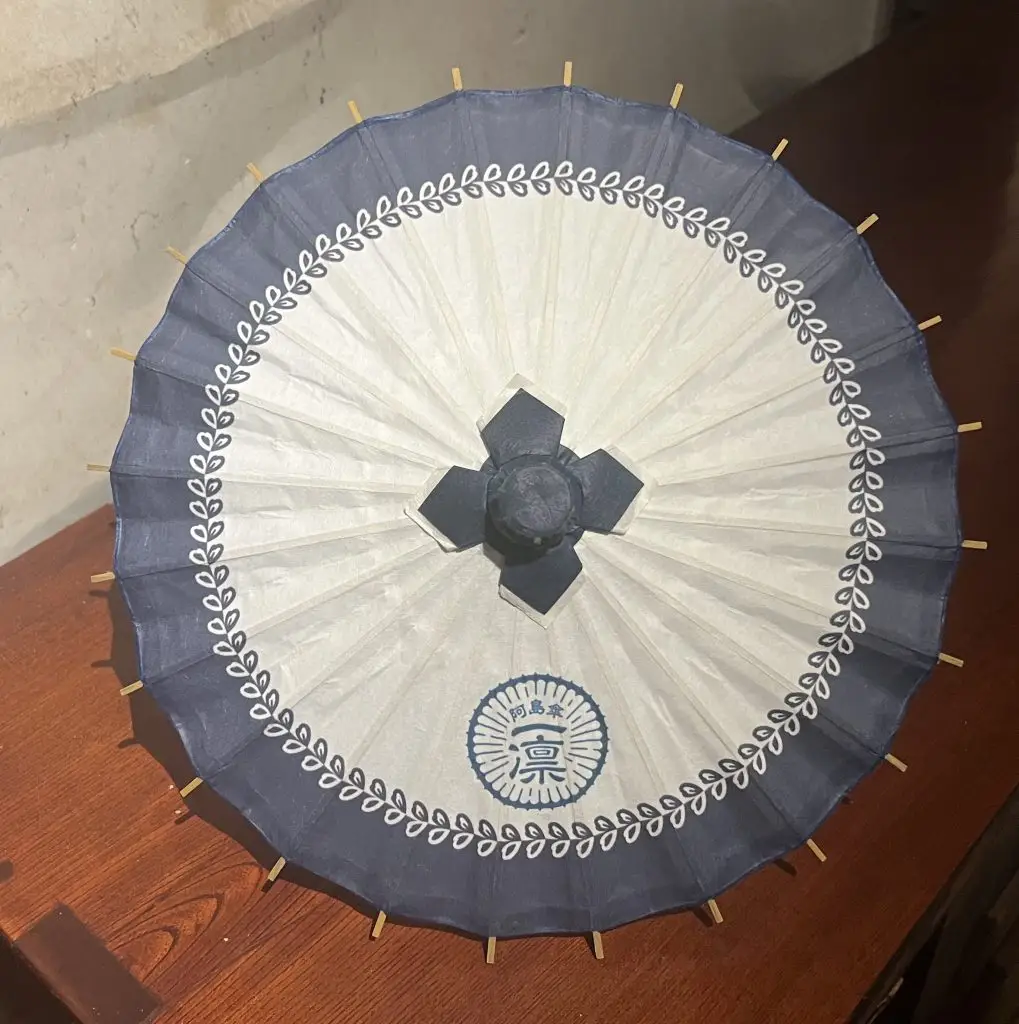 An Ajimagasa umbrella from the paper and silk tour in Southern Nagano